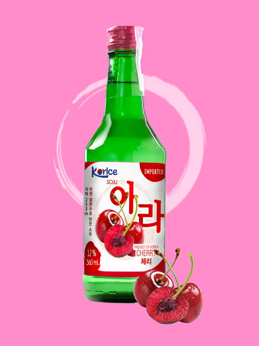Chai Soju Korice Hương Cherry 12% 360ml