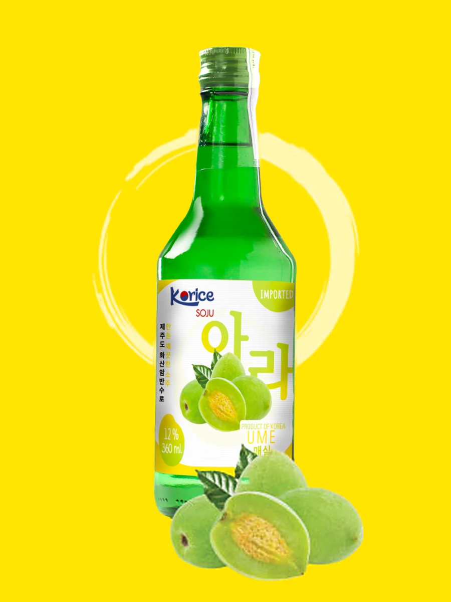 Chai Soju Korice Hương Mơ Xanh 12% 360ml