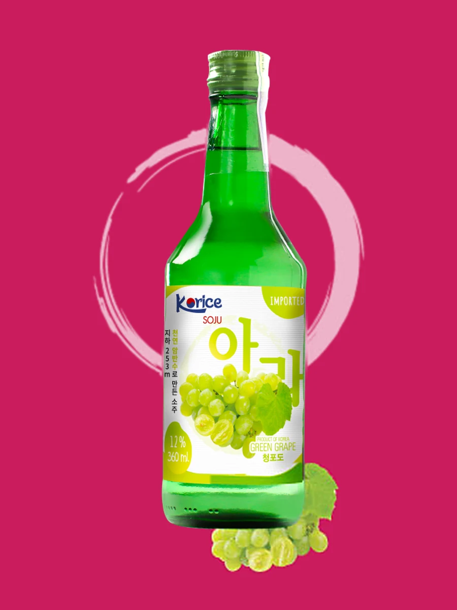 Chai Soju Korice Hương Nho Xanh 12% 360ml