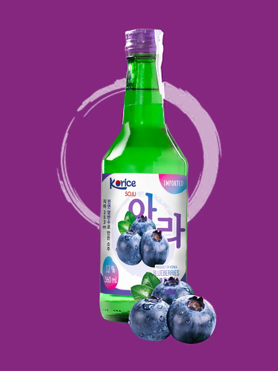 Chai Soju Korice Hương Việt Quất 12% 360ml